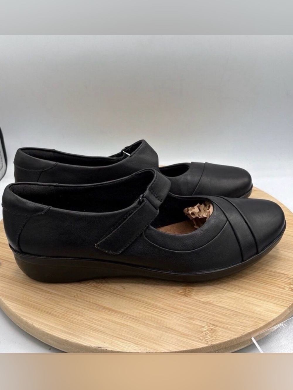 Clarks Artisan Black Leather Mary Jane Comfort Shoes Women’s US 9
